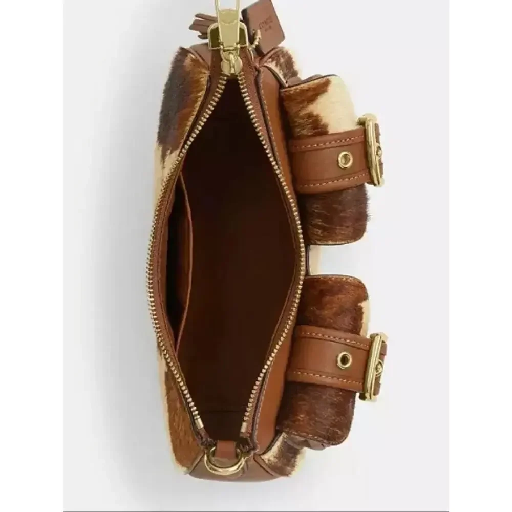 B6-009NWTCoach Ashton Shoulder Bag In Haircalf With Cow Print CDW47 cow haircalf